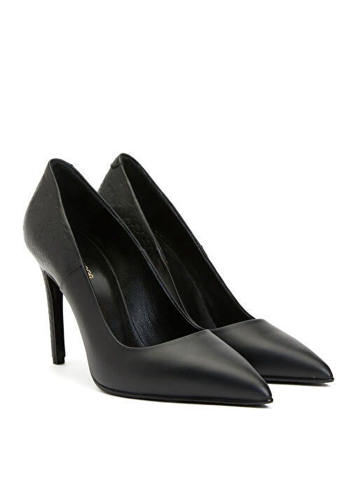 George Hogg Siyah Kadın Deri Topuklu Ayakkabı DVIS2 - Görsel 3
