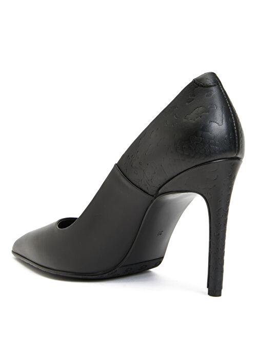 George Hogg Siyah Kadın Deri Topuklu Ayakkabı DVIS2 - Görsel 4