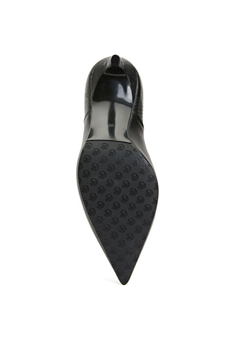 George Hogg Siyah Kadın Deri Topuklu Ayakkabı DVIS2 - Görsel 6