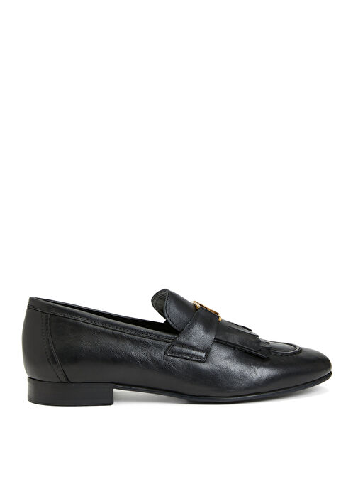George Hogg Siyah Kadın Deri Loafer 24FW386-5FW - Görsel 2