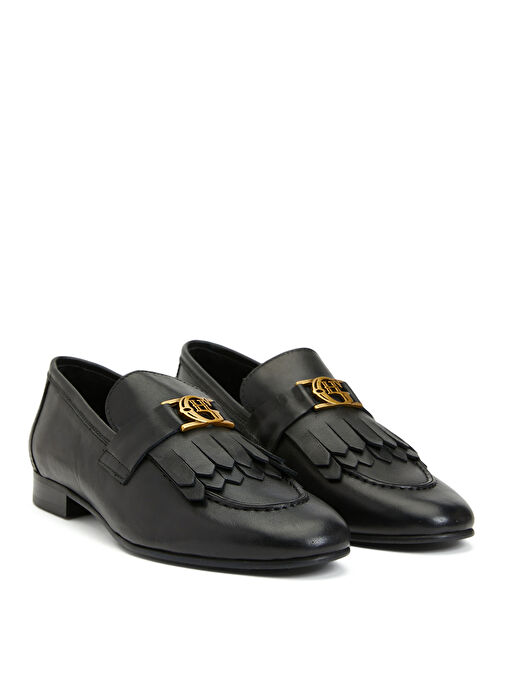 George Hogg Siyah Kadın Deri Loafer 24FW386-5FW - Görsel 3