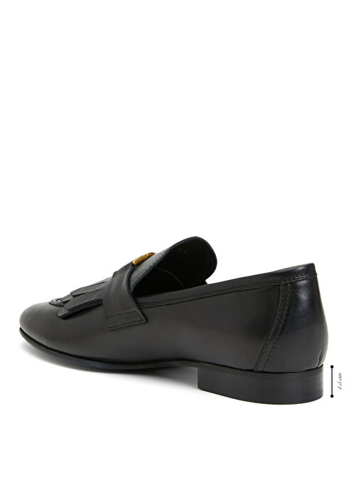 George Hogg Siyah Kadın Deri Loafer 24FW386-5FW - Görsel 4