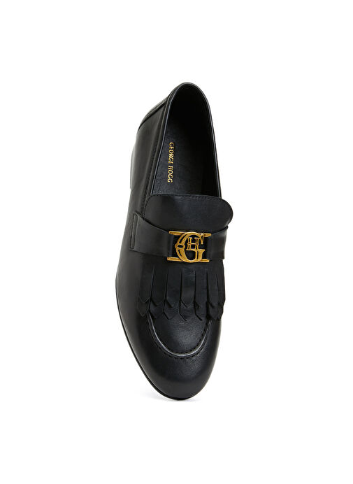 George Hogg Siyah Kadın Deri Loafer 24FW386-5FW - Görsel 5