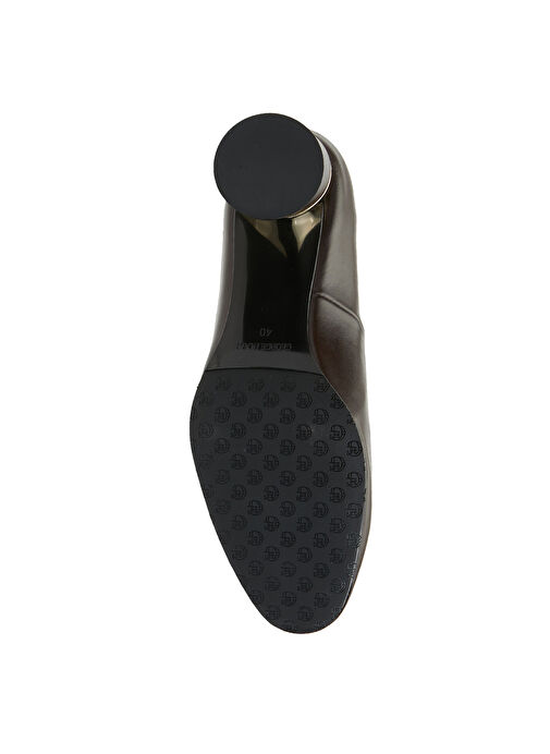 George Hogg Koyu Kahverengi Kadın Deri Topuklu Ayakkabı 3504-5FW - Görsel 6