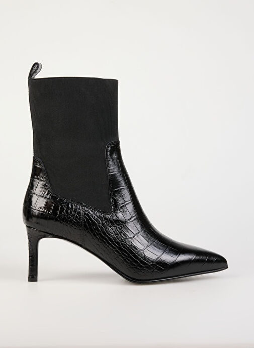 George Hogg Siyah Kadın Deri Bot 3514-5FW - Görsel 4