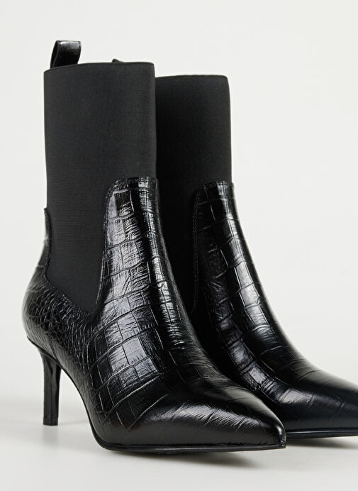 George Hogg Siyah Kadın Deri Bot 3514-5FW - Görsel 6