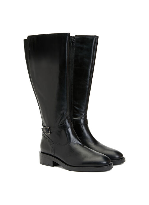 George Hogg Siyah Kadın Deri Çizme 2FLY326-5FW - Görsel 3