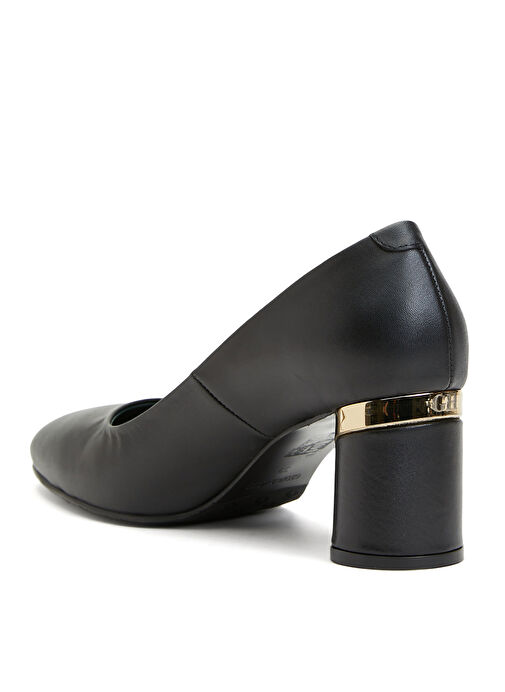 George Hogg Siyah Kadın Deri Topuklu Ayakkabı 3504-5FW - Görsel 4