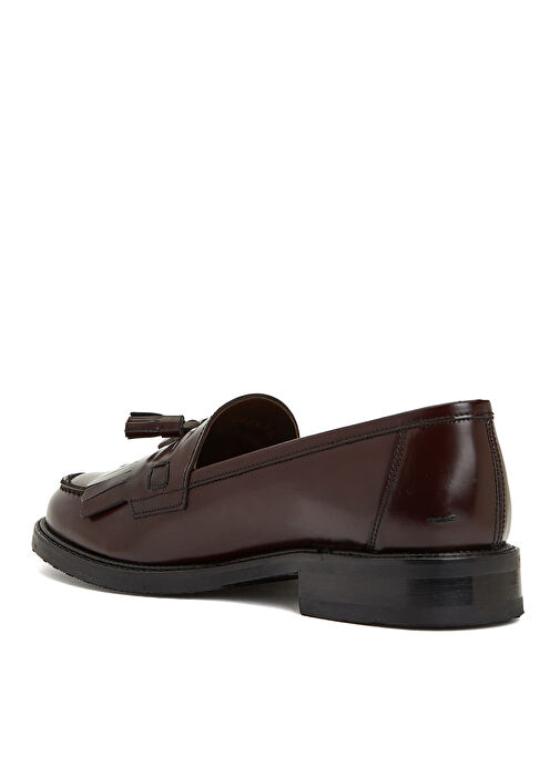 George Hogg Bordo Kadın Deri Loafer 93318 - Görsel 4