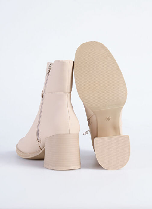 Pierre Cardin Bej Kadın Topuklu Bot PCI-11118 - Görsel 5