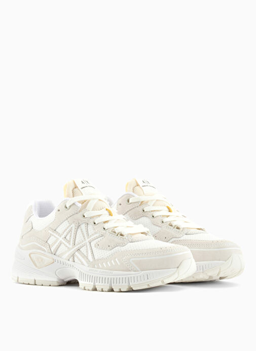 Armani Exchange Beyaz Erkek deri Sneaker XUX188 - Görsel 3