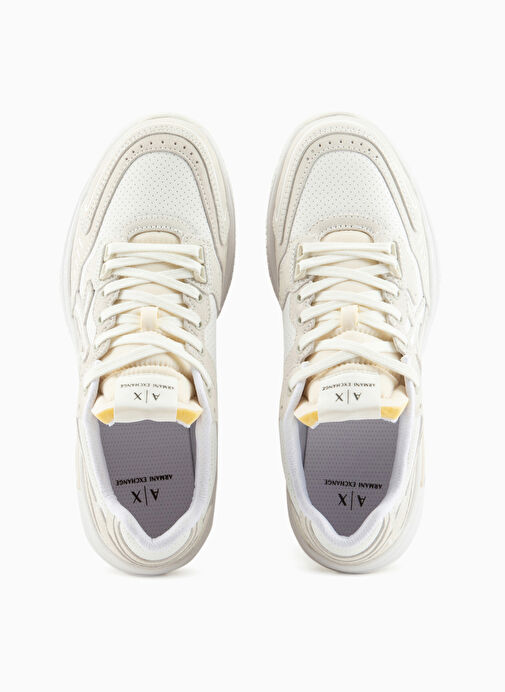 Armani Exchange Beyaz Erkek deri Sneaker XUX188 - Görsel 4