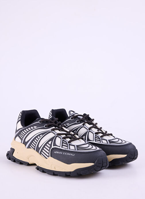 Armani Exchange Siyah-Beyaz Erkek Sneaker XUX238 - Görsel 3