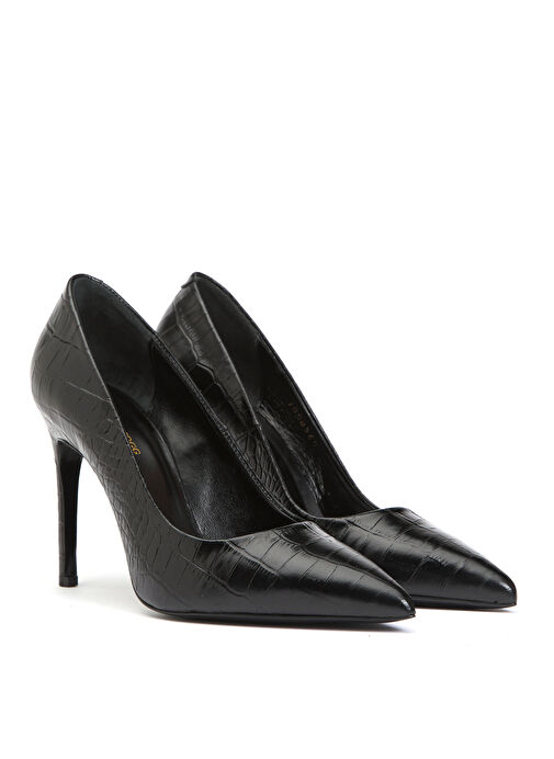 George Hogg Siyah Kadın Topuklu Ayakkabı 2406 - Görsel 3