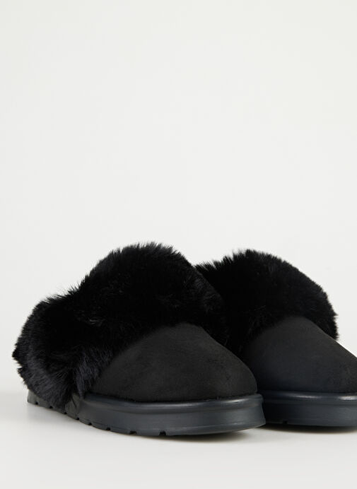 Love Moschino Siyah Kadın Kürklü Terlik JA10513H1L - Görsel 6