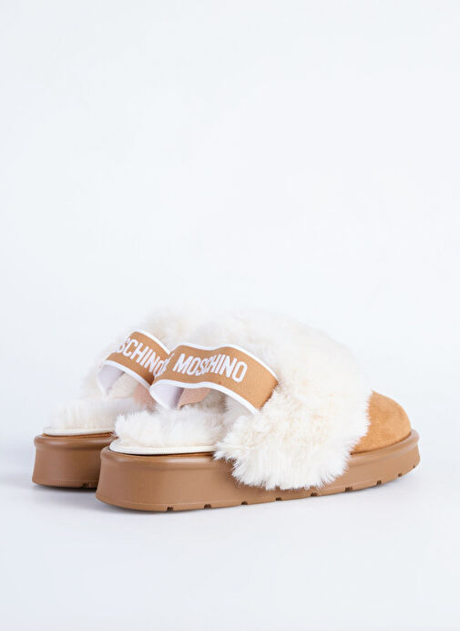 Love Moschino Kahverengi-Beyaz Kadın kumaş Terlik JA10513H1L - Görsel 4