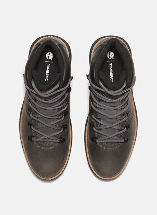 Timberland Gri Erkek Deri Bot HUDSON ROAD MID LACE UP WATERPROOF - Görsel 5