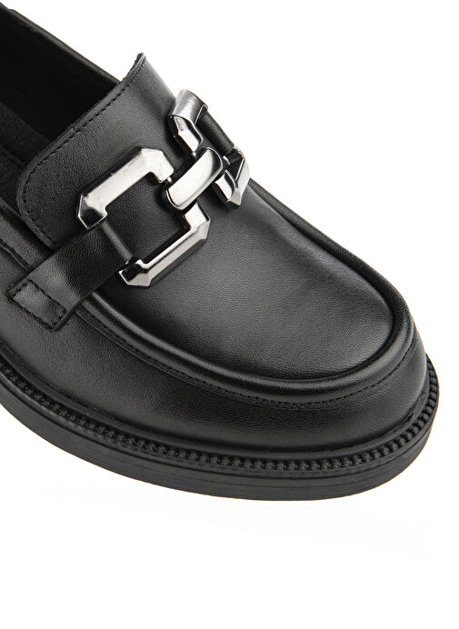 Hush Puppies Siyah Kadın Deri Loafer 725018-001 - Görsel 6