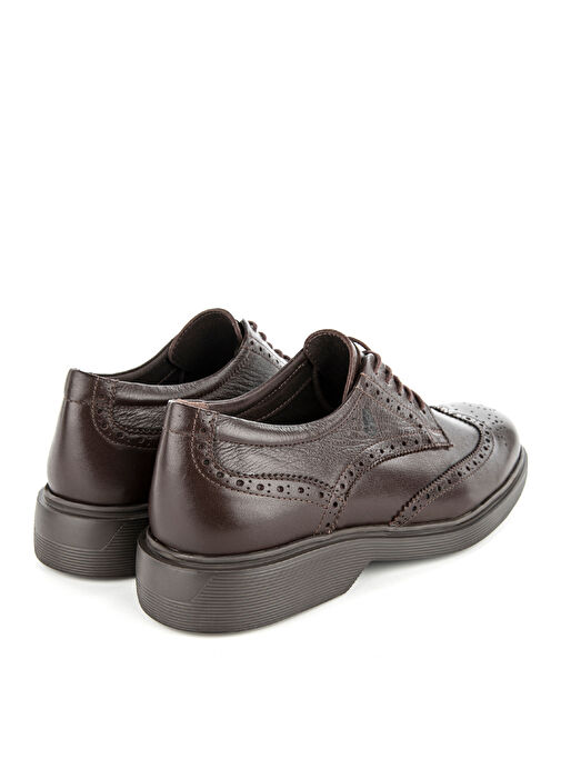 Hush Puppies Kahverengi Erkek Deri Klasik Ayakkabı Luas - Görsel 6