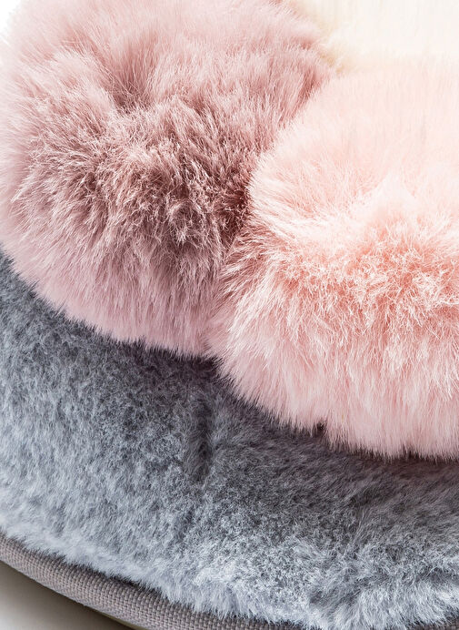 Twigy Gri-Pembe Kadın Ev Terliği CC0091 - Görsel 3