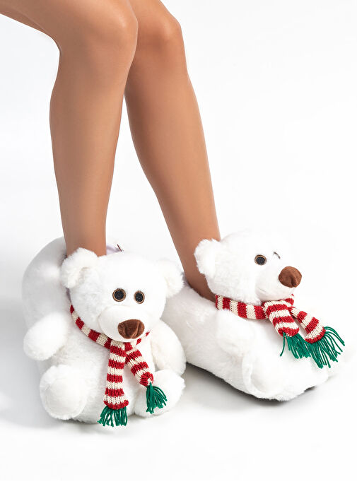 Twigy Beyaz Kadın Ev Terliği AA0641 - Görsel 4