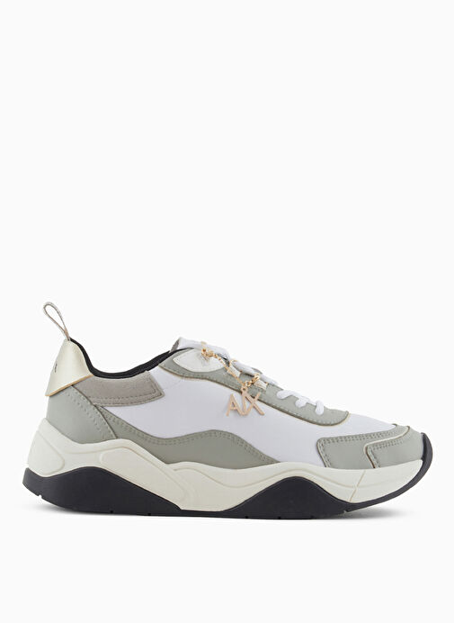 Armani Exchange Gri-Beyaz Kadın deri Sneaker XDX104XV580U293 - Görsel 2
