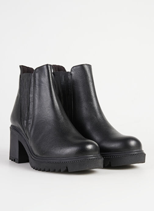 Bulldozer Siyah Kadın Deri Topuklu Bot BUL-250631 - Görsel 3
