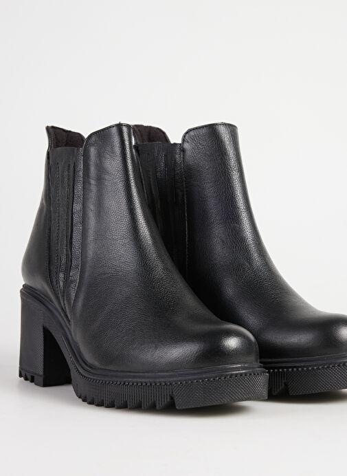 Bulldozer Siyah Kadın Deri Topuklu Bot BUL-250631 - Görsel 6