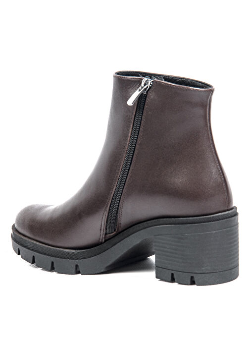 Bulldozer Kahverengi Kadın Deri Topuklu Bot BUL-250566 - Görsel 4