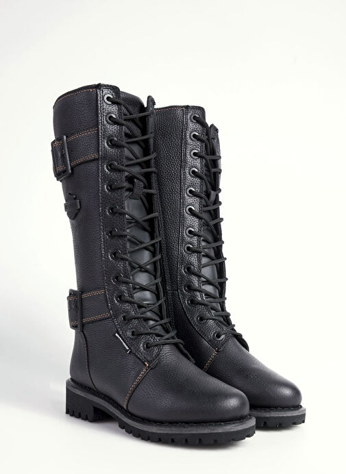 Harley Davidson Siyah Kadın Deri Bot 025Z100640 - Görsel 3