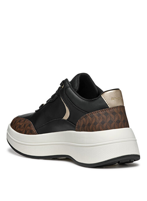 Geox Siyah-Kahverengi Kadın Deri Sneaker D46WTD08504C9229 - Görsel 4