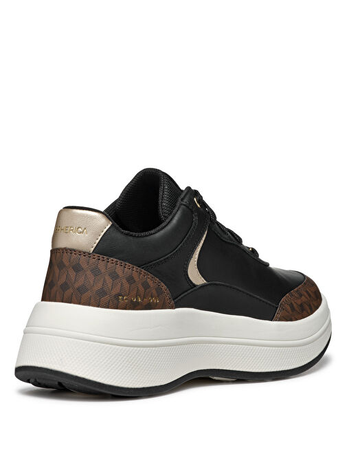Geox Siyah-Kahverengi Kadın Deri Sneaker D46WTD08504C9229 - Görsel 5