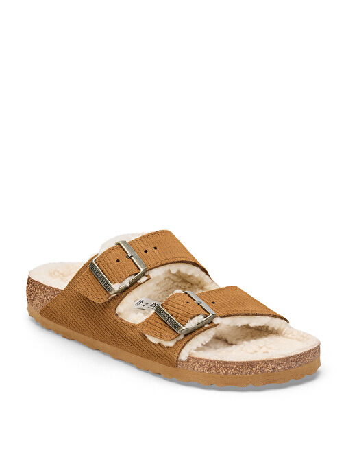 Birkenstock Taba Erkek Süet Ev Terliği ARIZONA TEDDY VL GEPRÄGT LAF - Görsel 3