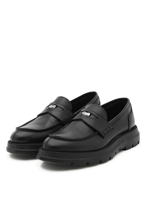 Valentino Siyah Erkek Deri Loafer DRESS - Görsel 3