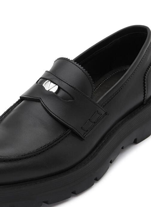 Valentino Siyah Erkek Deri Loafer DRESS - Görsel 5