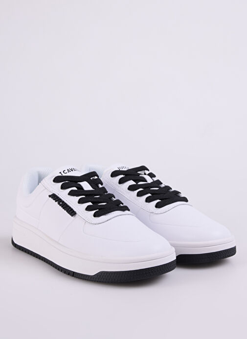 Just Cavalli Beyaz-Siyah Erkek Deri Sneaker FONDO AZULA DIS.8 - Görsel 3