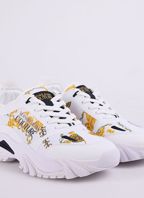 Versace Jeans Couture Beyaz-Altın Erkek Sneaker FONDO NEW TRAIL TREK DIS. 10 - Görsel 6
