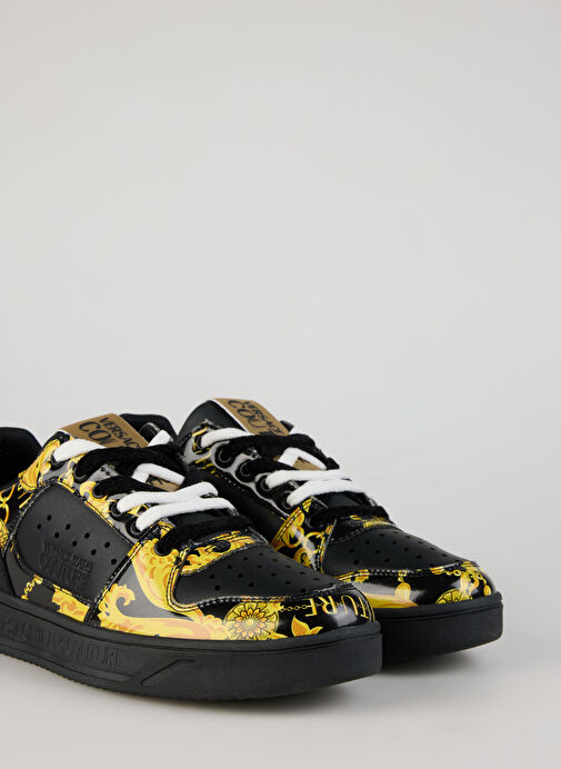 Versace Jeans Couture Siyah - Altın Erkek Deri Sneaker FONDO STARLIGHT DIS. SJ4 - Görsel 6