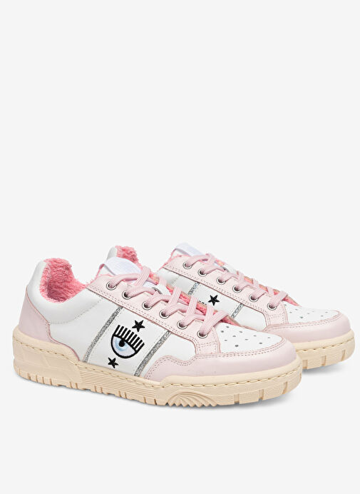 Chiara Ferragni Pembe-Beyaz Kadın Deri Sneaker CF3003_171 - Görsel 2