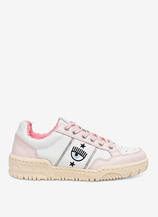 Chiara Ferragni Pembe-Beyaz Kadın Deri Sneaker CF3003_171 - Görsel 4
