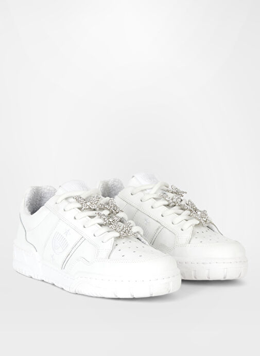 Chiara Ferragni Beyaz Kadın Deri Sneaker CF3405_009 - Görsel 4