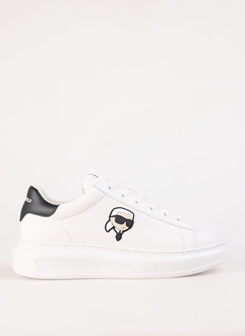 Karl Lagerfeld Beyaz-Siyah Erkek Deri Sneaker KAPRI MENS Karl NFT Lo Lace - Görsel 2