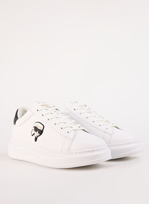 Karl Lagerfeld Beyaz-Siyah Erkek Deri Sneaker KAPRI MENS Karl NFT Lo Lace - Görsel 3