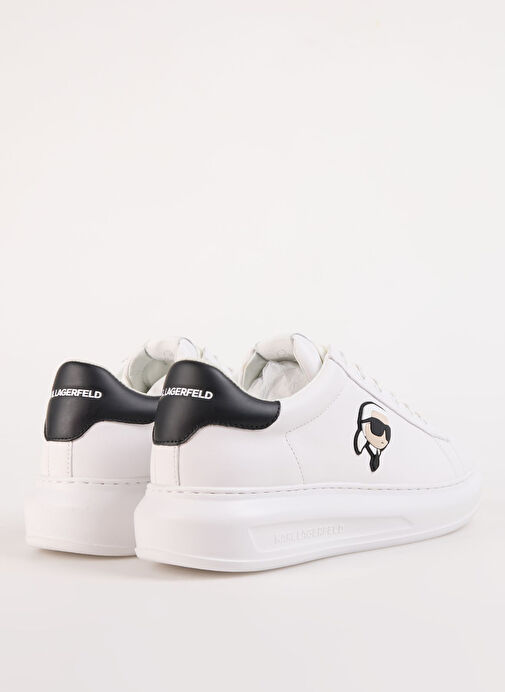 Karl Lagerfeld Beyaz-Siyah Erkek Deri Sneaker KAPRI MENS Karl NFT Lo Lace - Görsel 4