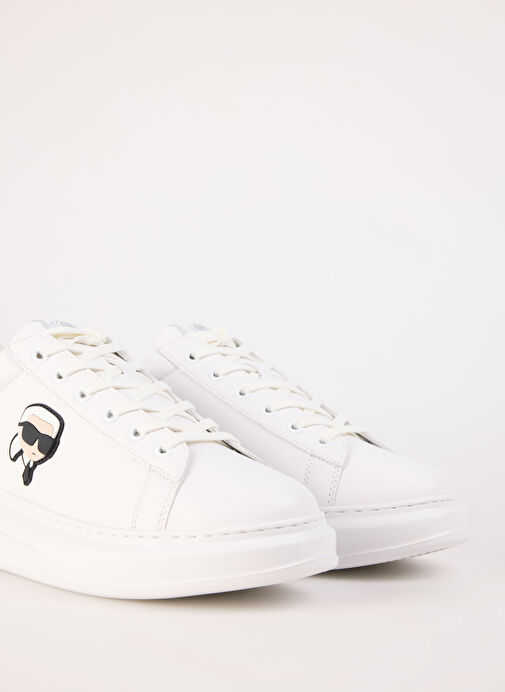 Karl Lagerfeld Beyaz-Siyah Erkek Deri Sneaker KAPRI MENS Karl NFT Lo Lace - Görsel 6