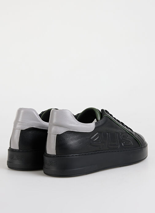 4Us Siyah-Gri Erkek Deri Sneaker DANIEL 100 - Görsel 4