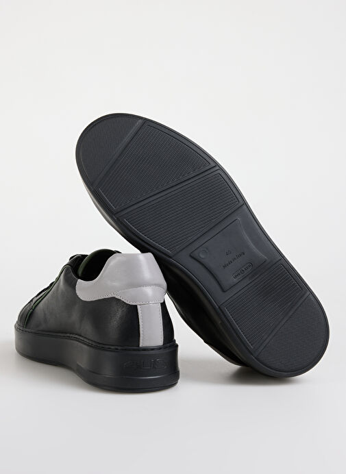 4Us Siyah-Gri Erkek Deri Sneaker DANIEL 100 - Görsel 5