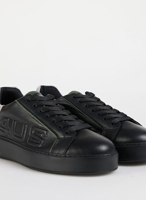 4Us Siyah-Gri Erkek Deri Sneaker DANIEL 100 - Görsel 6