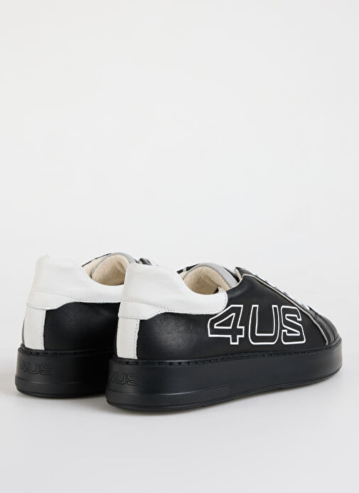 4Us Siyah-Beyaz Erkek Deri Sneaker JERRY 100 - Görsel 4