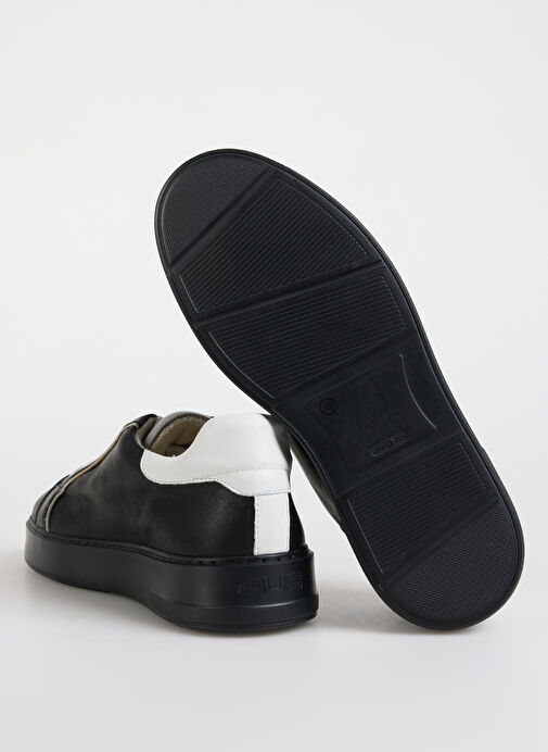 4Us Siyah-Beyaz Erkek Deri Sneaker JERRY 100 - Görsel 5